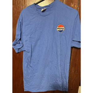 Pepsi Embroidered Vintage Logo Tee Shirt Men Sz L